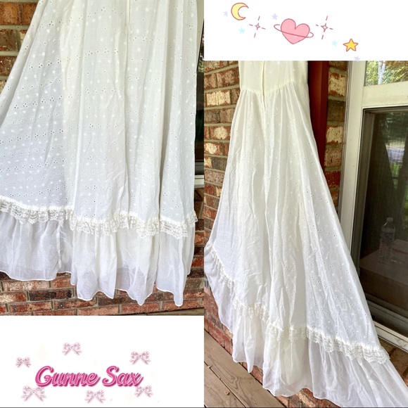 🐇Beautiful🐇Gunne Sax Delicate Eyelet Lace Princess CottageCore👰Prom Dress(9)✨ - Picture 4 of 13